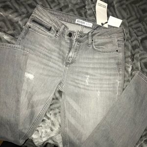 Zara grey midrise skinny jeans